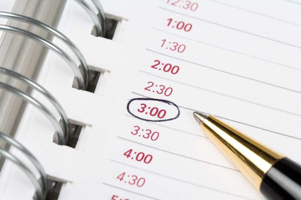 Sales appointments have a date, time and location