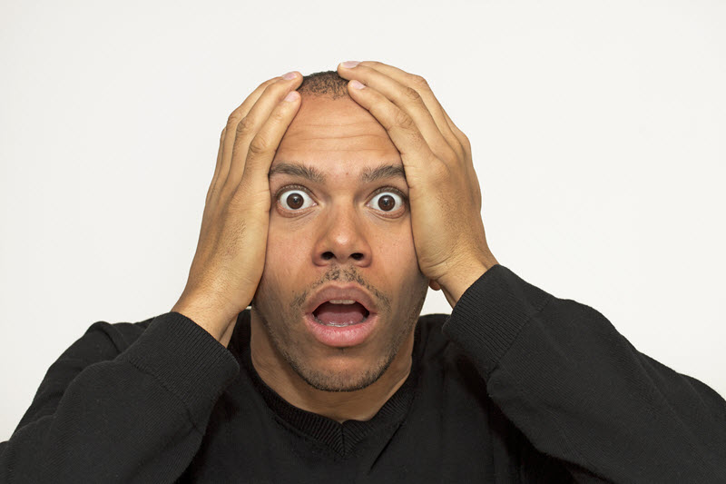 sales call gone bad -- man in shock