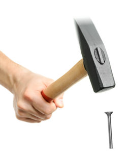 To penetrate the target's mind with advertising, pound a single nail